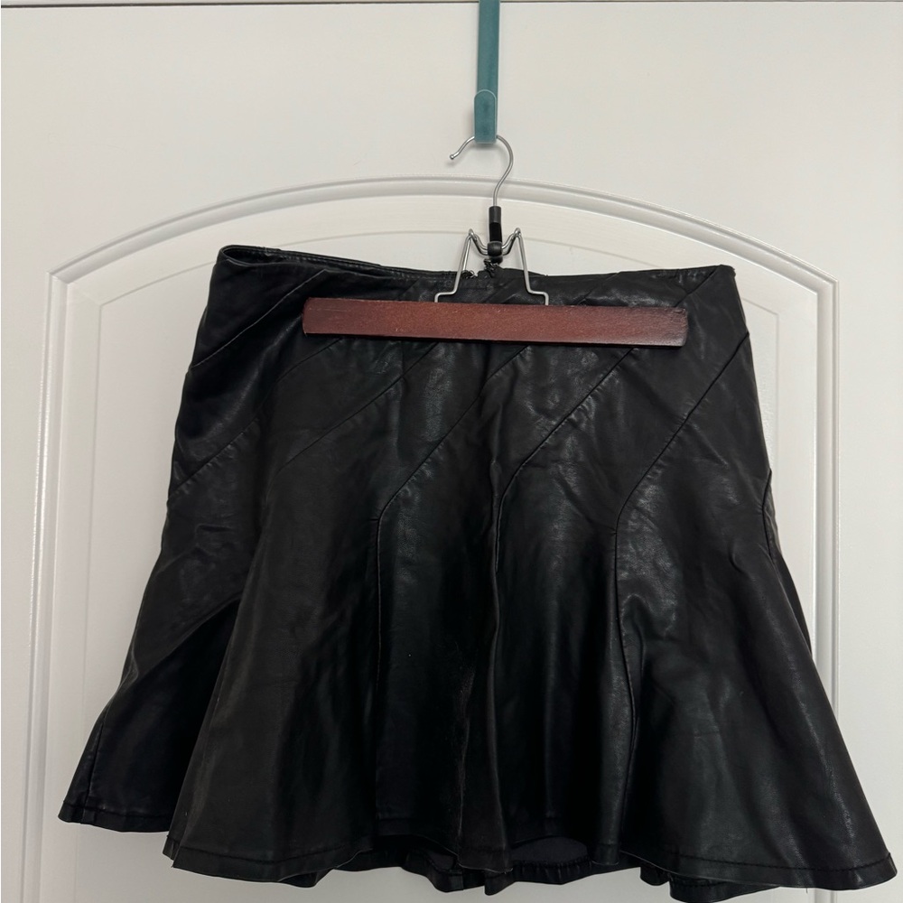 Free People Vegan Leather Mini Skirt 12